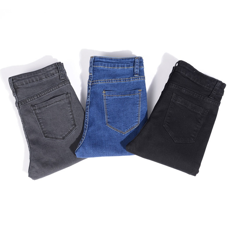 Jeans for Women mom Jeans blue gray black Woman High Elastic plus size 40