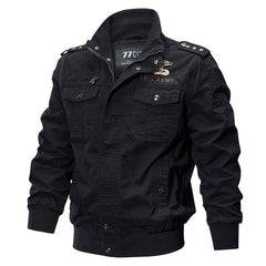 Plus Size Military Bomber Jacket Men Spring Autumn Casual Multi-pocket