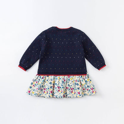 dave bella autumn baby girl cute floral dots sweater dress children fashion