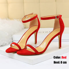 Charming Women Open Toe Ankle Strap Stiletto Heel Dress Sandals Elegant