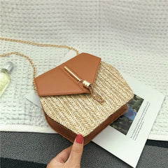 Small Straw Bucket Bags For Women Summer Crossbody Bags Lady Travel