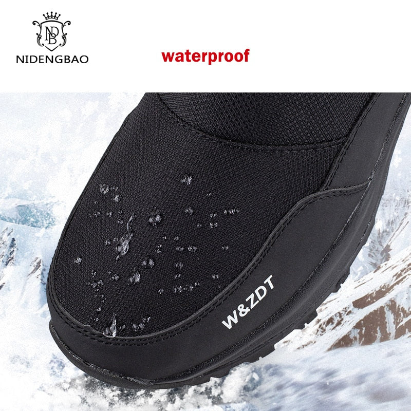 Winter High Boots for Man Outdoor Travel Snow Boots Zipper Non-slip Cotton