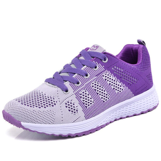 Women Shoes Flats Fashion Casual Ladies Walking Basket Lace-Up Mesh Breathable