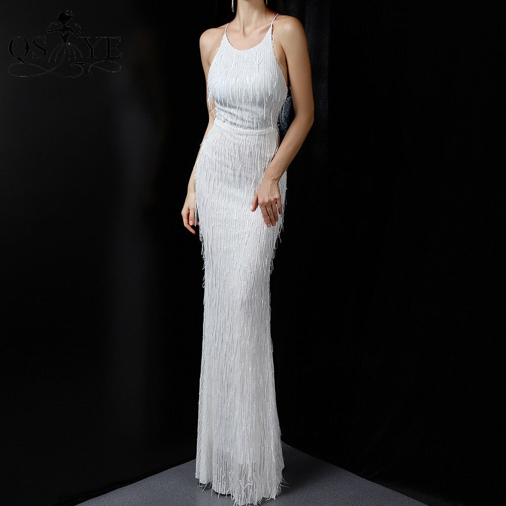 Homecoming Dresses: Evening Dresses Sequin Mermaid Long Party Dress Halter Neck
