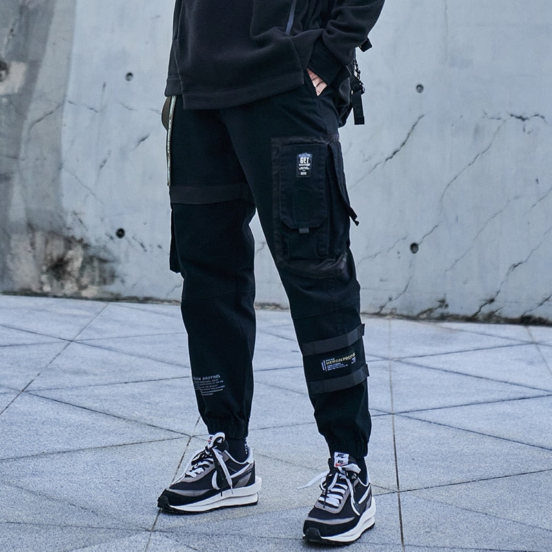 Single Road Mens Cargo Pants Men Fashion Side Pockets Hip Hop