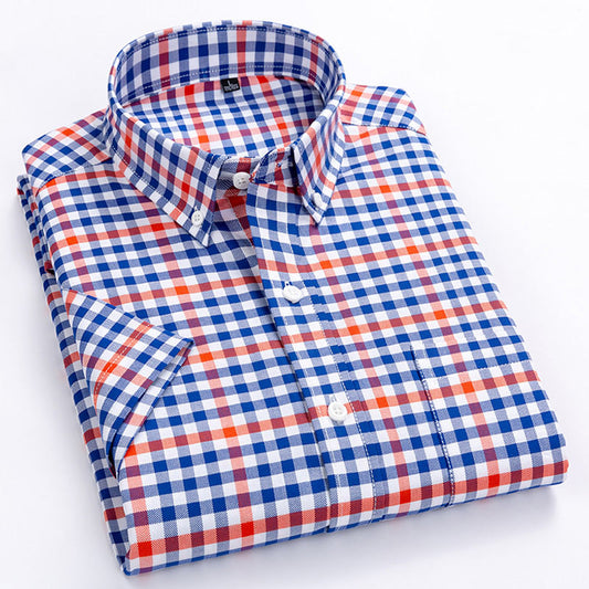 Men Casual Striped Shirt Men Summer Style Social Plaid