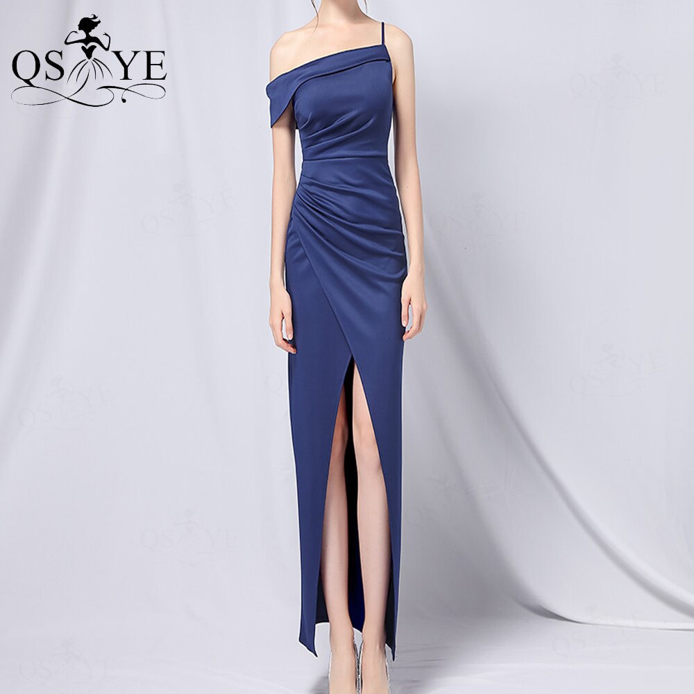 Homecoming Dresses: Evening Gown Tea Length Ruched Formal Dress Side Sleeves Straps