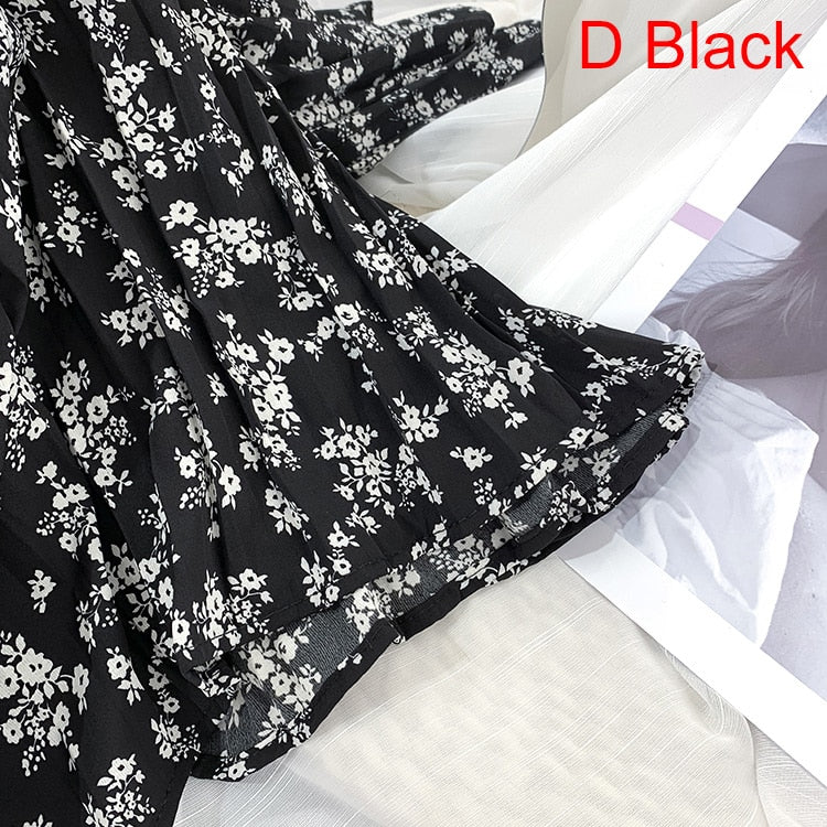 Fashion Elegant Vintage Leopard Print Pleated Skirt Elastic High Waist Long