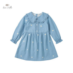 spring girl fashion 5Y-13Y floral print  casual dress children sweet dress kids infant