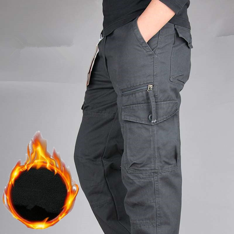 Men Winter Warm Thick Pants Double Layer Fleece Military Army
