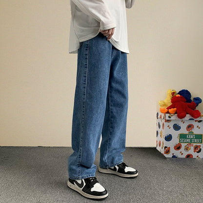 Streetwear Baggy Jeans Men Korean Fashion Loose Straight Wide Leg Pants