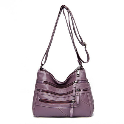 High Quality Women's Soft Leather Shoulder Bags Multi-Layer Classic Crossbody