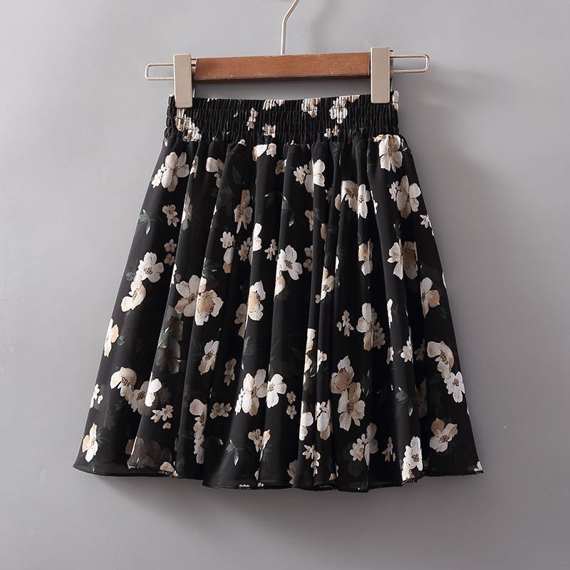 summer big swing skirt high waist chiffon A-line short skirt umbrella skirt