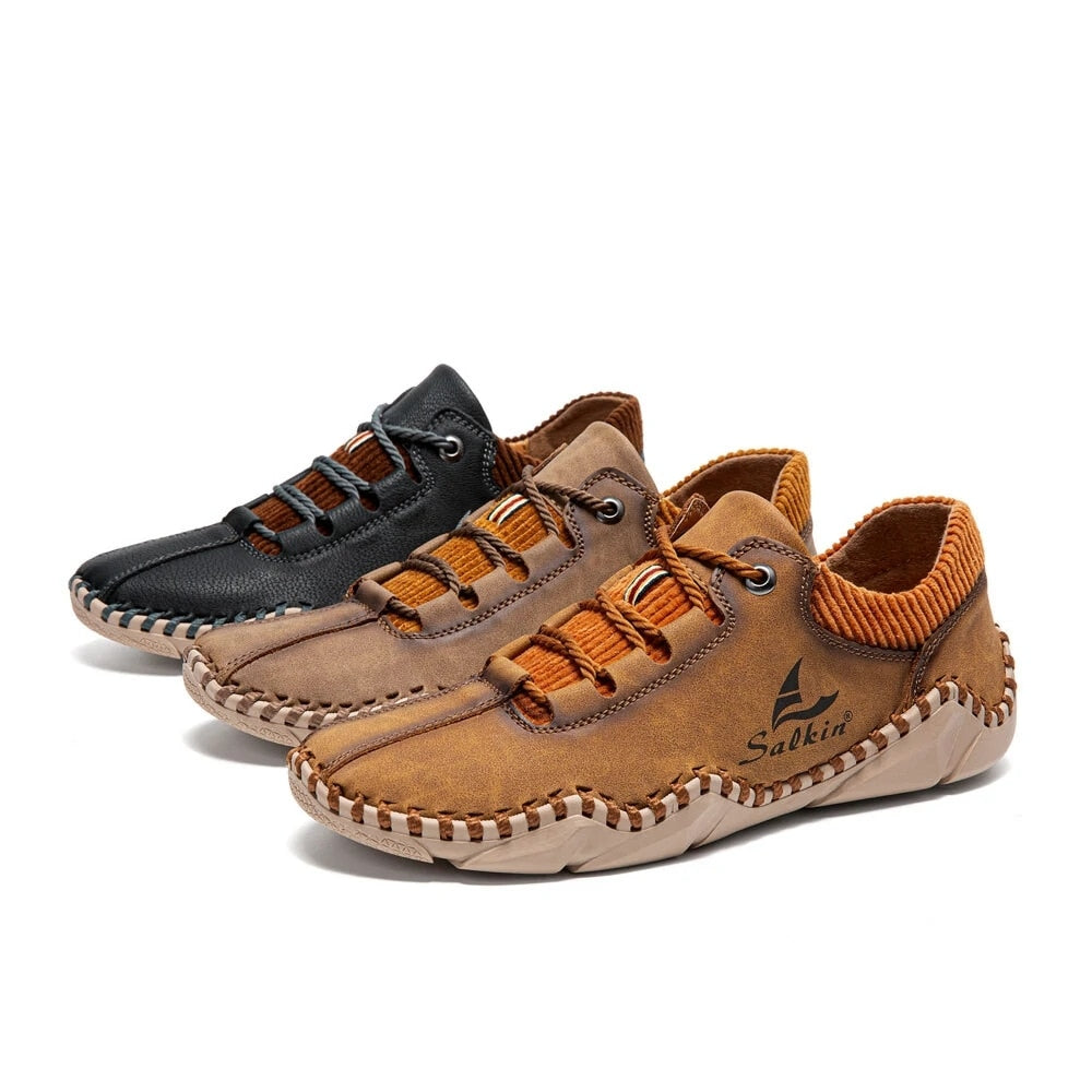 Handmade Leather Shoes Men Casual Sneakers Driving Shoe Leather Loafers Men