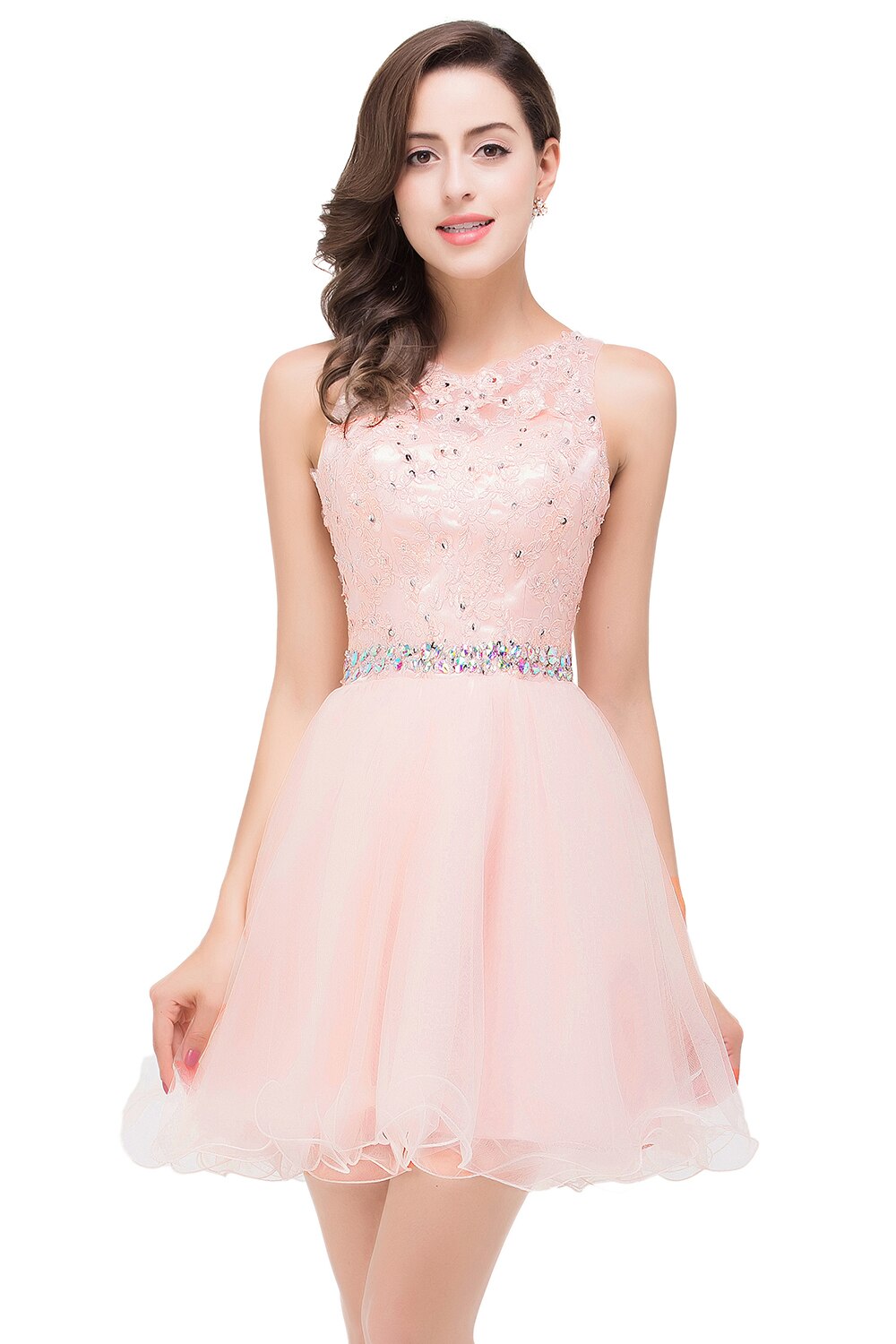 Homecoming Dresses: Prom Dresses Lace Appliques Dress A-Line
