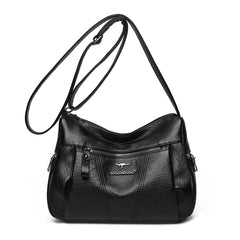 Many Pockets Shoulder Crossbody Bags for Women Brand Leather