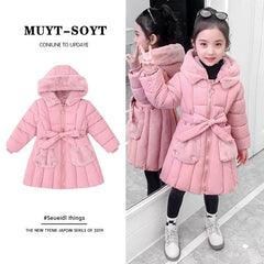 Children Winter Jacket for Girl Hooded Coat snowsuit Down cotton