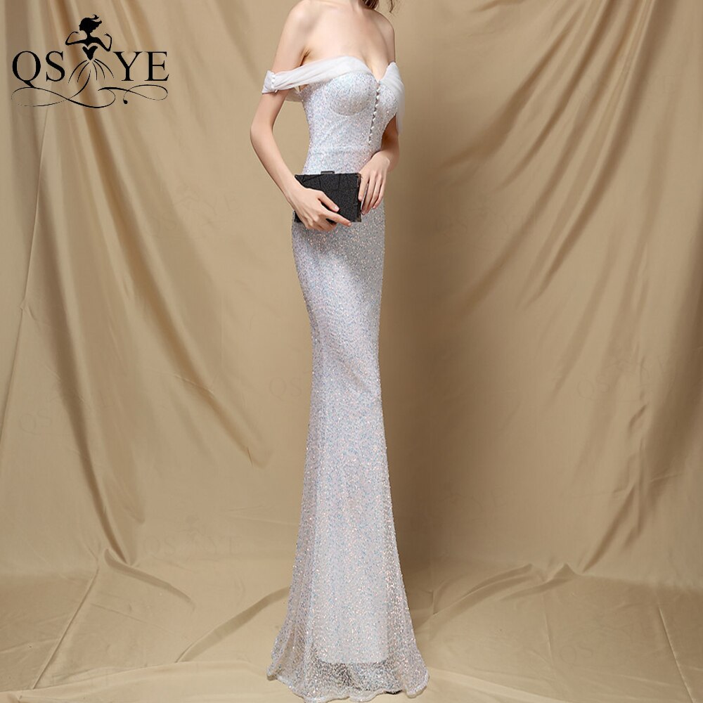Homecoming Dresses: Prom Dress Side Sleeves Mermaid Evening Gown Buttons Sequin