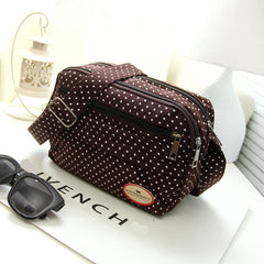 Fashion Polka Dot Multicolor Printed Canvas Women's Crossbody Bag Trend