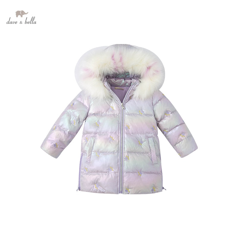 winter baby girls fashion  color hooded down coat