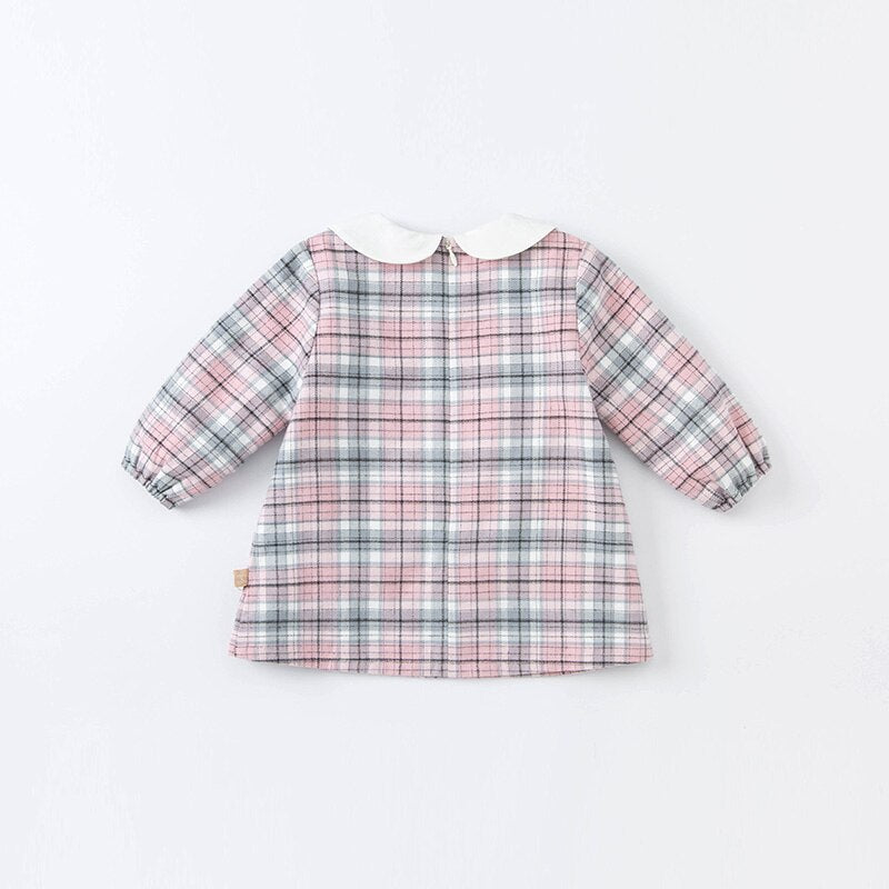 dave bella autumn baby girl cute cartoon plaid print dress children fashion party