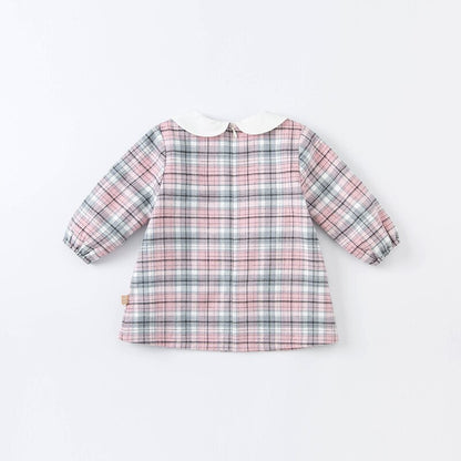 dave bella autumn baby girl cute cartoon plaid print dress children fashion party