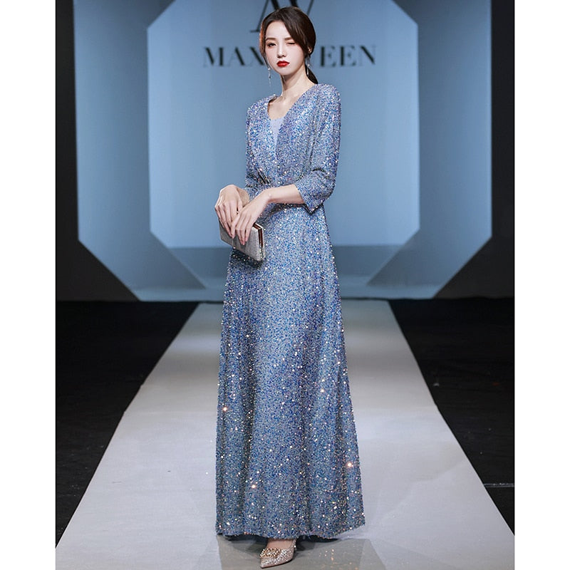 Evening wear Dresses: Elegant Robe De Soiree Zipper Women Party Dresses Plus Size