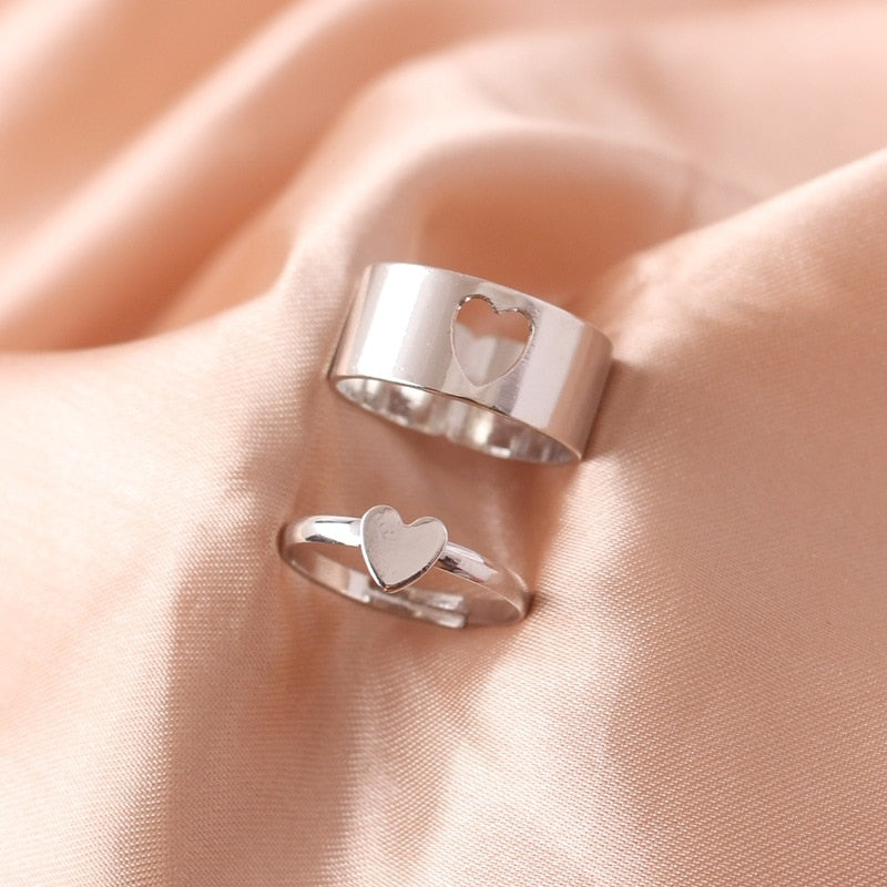 Silver Color Butterfly Rings For Women Men Lover Couple Ring Set Friendship