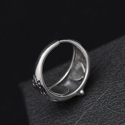 Retro Cute Simple Design Owl Ring Multicolor Eyes Silver Color Men Women