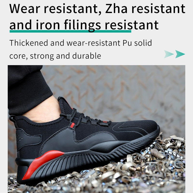 Shoes Men Safety Work Shoes with Steel Toe Cap Puncture-Proof Boots