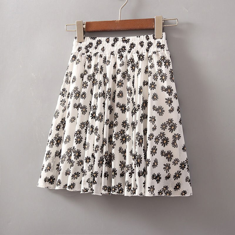 summer big swing skirt high waist chiffon A-line short skirt umbrella skirt