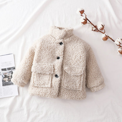 Fashion Baby Girl Boy Winter Jacket Thick Lamb Wool Infant Toddler