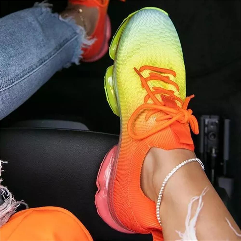 Women Sneakers Trends Autumn Stretch Fabric Ladies Breathable Cas