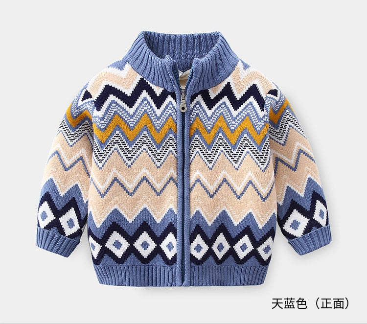 Winter Warm 2-12 Years Children Outwear Coats Geometric Thickening Plus