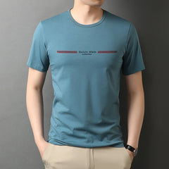 Cotton 5% Spandex Brand Print Plain Tops Summer t Shirt Men Round