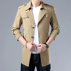 Thoshine Brand Spring Autumn Men Trench Coats Superior Quality Buttons