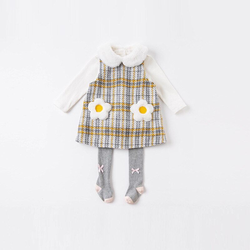 dave bella winter baby girls cute floral plaid sleeveless dress children fashion party