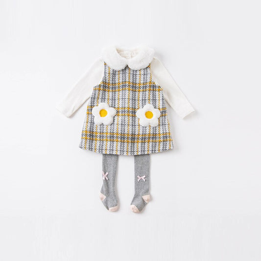 dave bella winter baby girls cute floral plaid sleeveless dress children fashion party