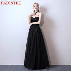 Black Sweetheart Prom Party Dress Vestidos De Festa Simple Satin