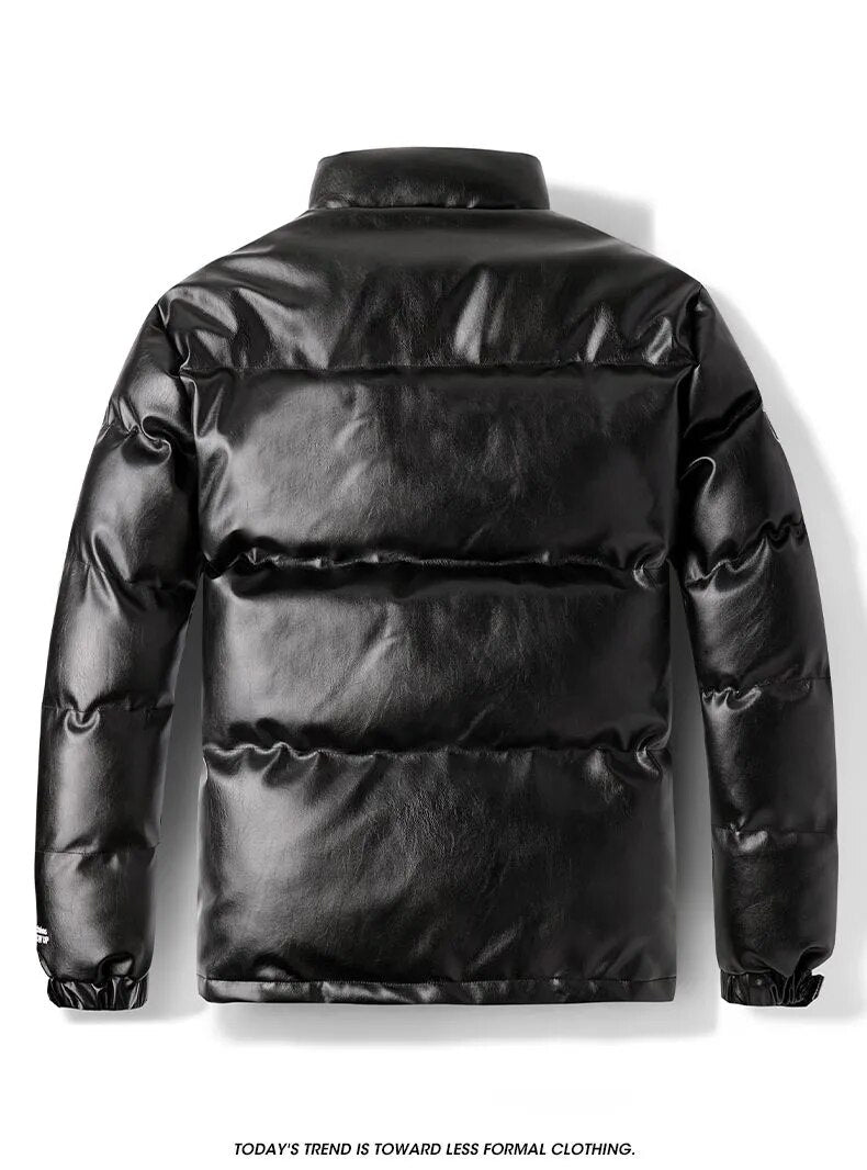 Woodvoice Winter Jacket Men Casual Wear Padded Warm Coat Male PU