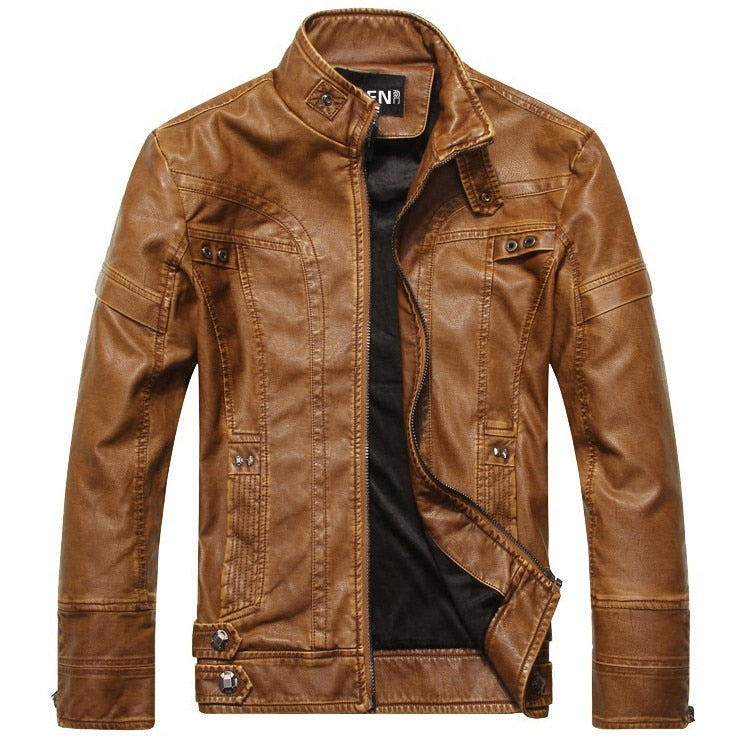 Men's Leather Jackets Brand Motorcycle Leather Jacket Men Fur Jacket