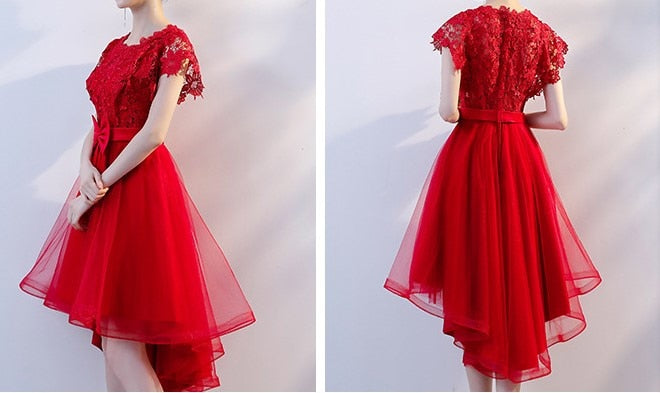 Homecoming Dresses: Princess High Low Prom Dresses Black Wine Red Champagne