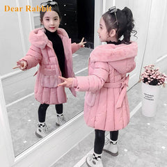 Children Winter Jacket for Girl Hooded Coat snowsuit Down cotton