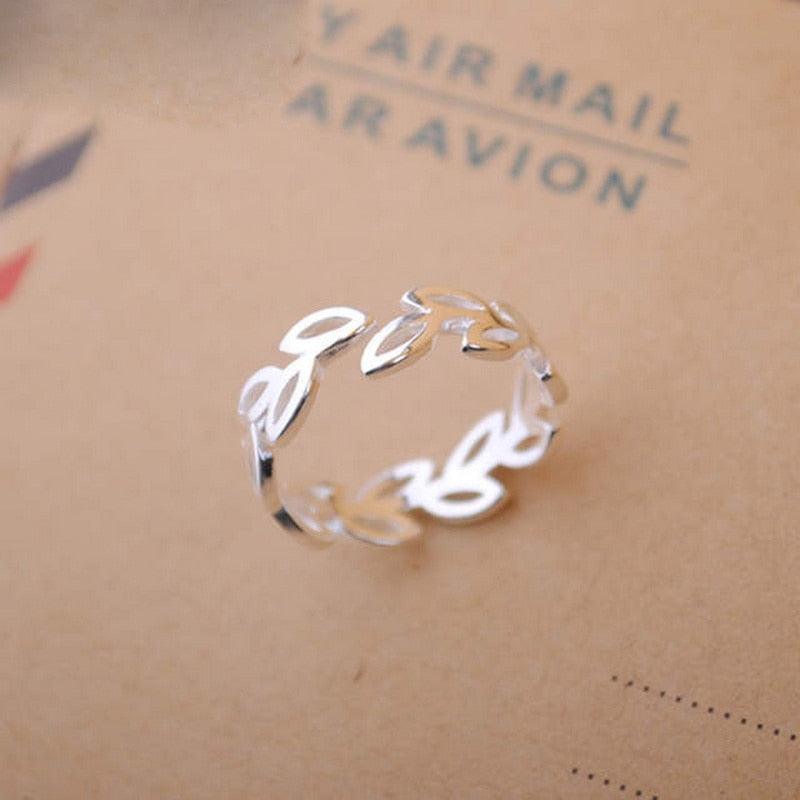 Simple Fashion Silver Color Feather Dolphin Adjustable Ring Exquisite Jewelry