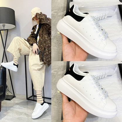 White Shoes Spring Autumn Women Thick-Soled Height Increasing
