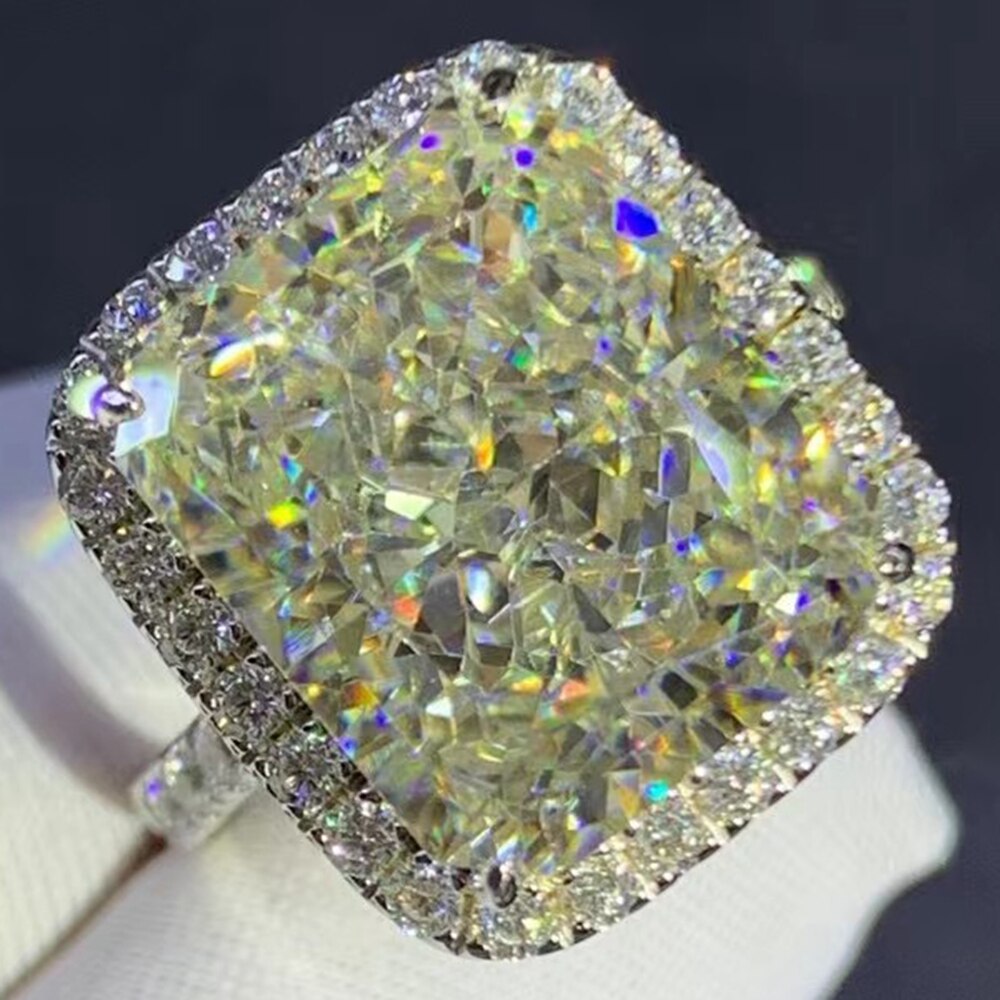 Luxurious Real 925 Sterling Silver 3EX Radiant Cut 8CT VVS D Color