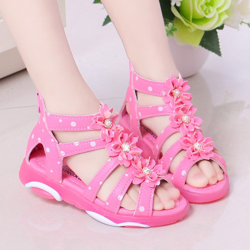 Princess Floral Sandals For Girls Little Big Kids Roman Sandals Children