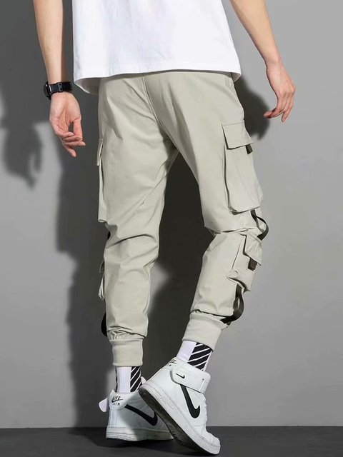 tie-foot overalls men trendy brand trousers ins nine points