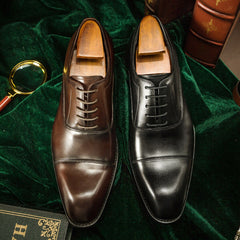 Oxford Shoes Fashion Genuine Leather Breathable Oxfords Patent Leather Shoes For Men