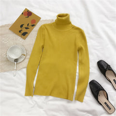 Winter Thick Sweater Women Knitted Ribbed Pullover Sweater Long Sleeve